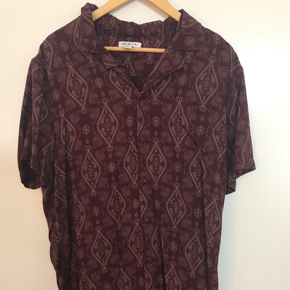 The Rail Men’s XL Long Fitted Button Down Maroon - Picture 1 of 4